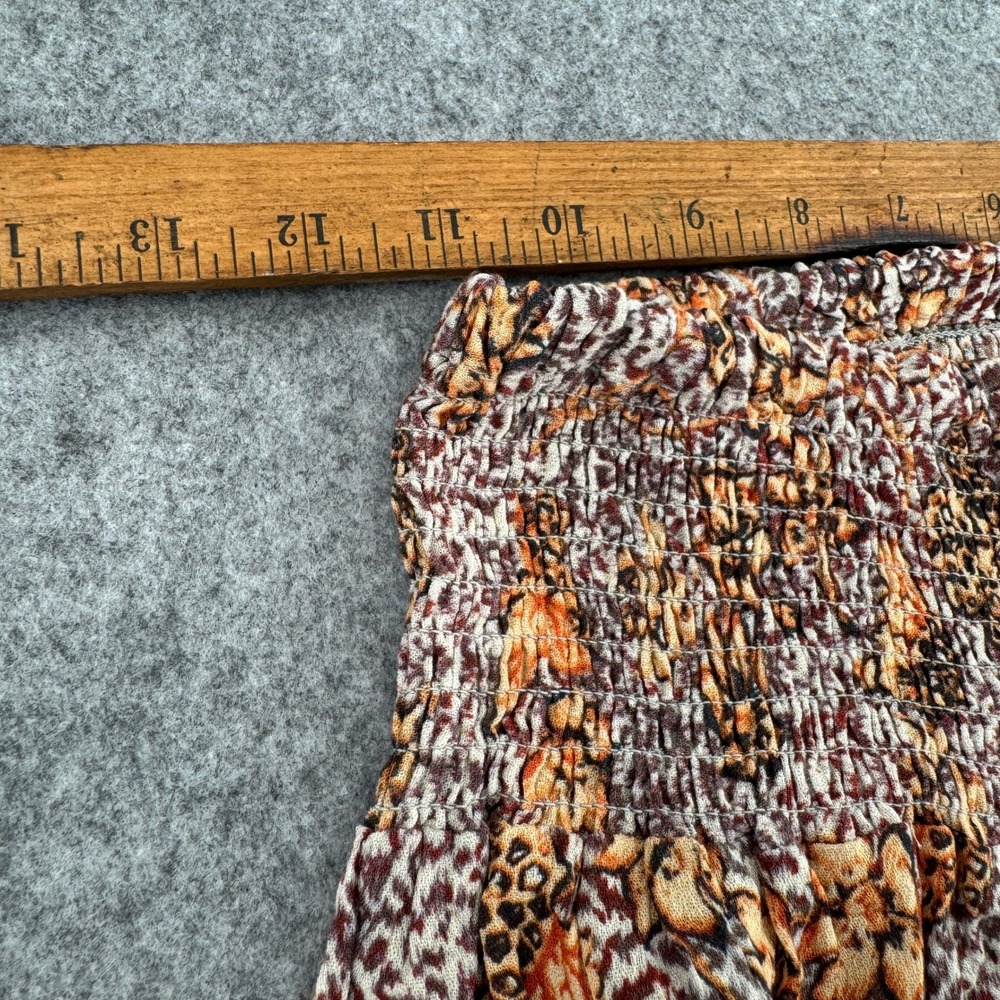 Rachel Zoe Skirt Womens XS High-Low Maxi Brown Leopard Floral Tassel EUC - Picture 5 of 5